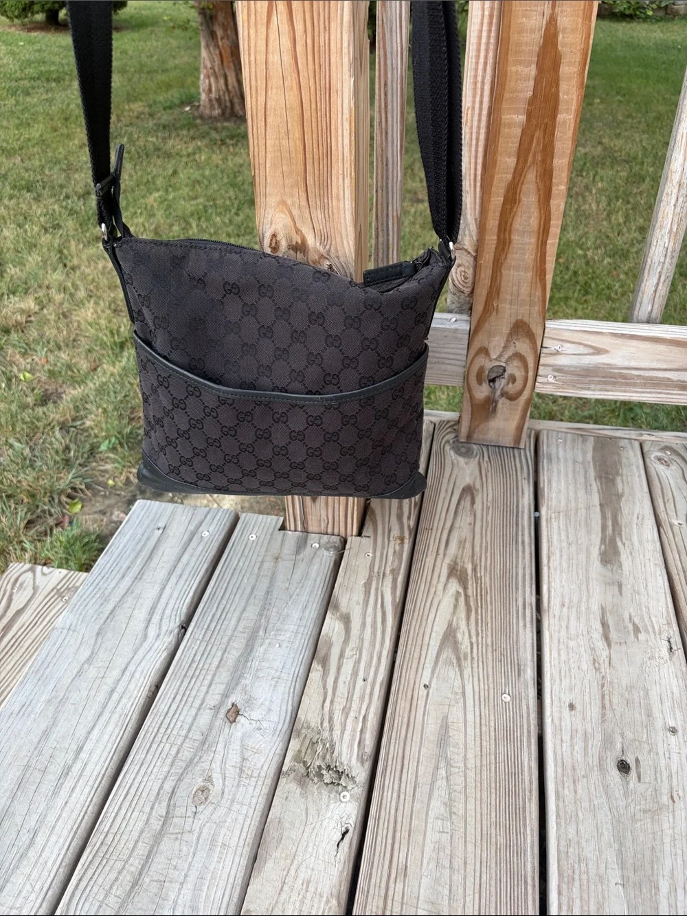 Gucci Messenger charcoal black Monogram Messenger Bag